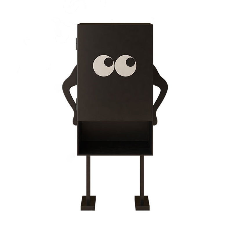 Contemporary Creative Long-Legged Robot Iron Nightstand 2-Cabinet For Bedroom