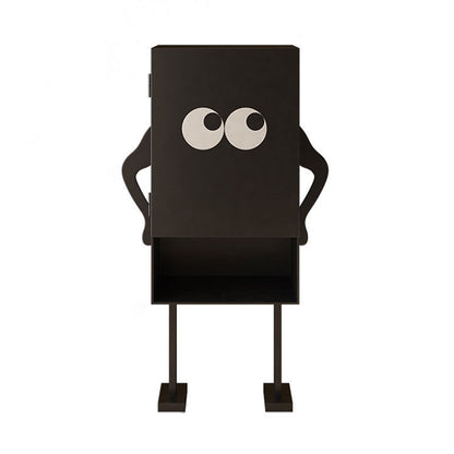 Contemporary Creative Long-Legged Robot Iron Nightstand 2-Cabinet For Bedroom