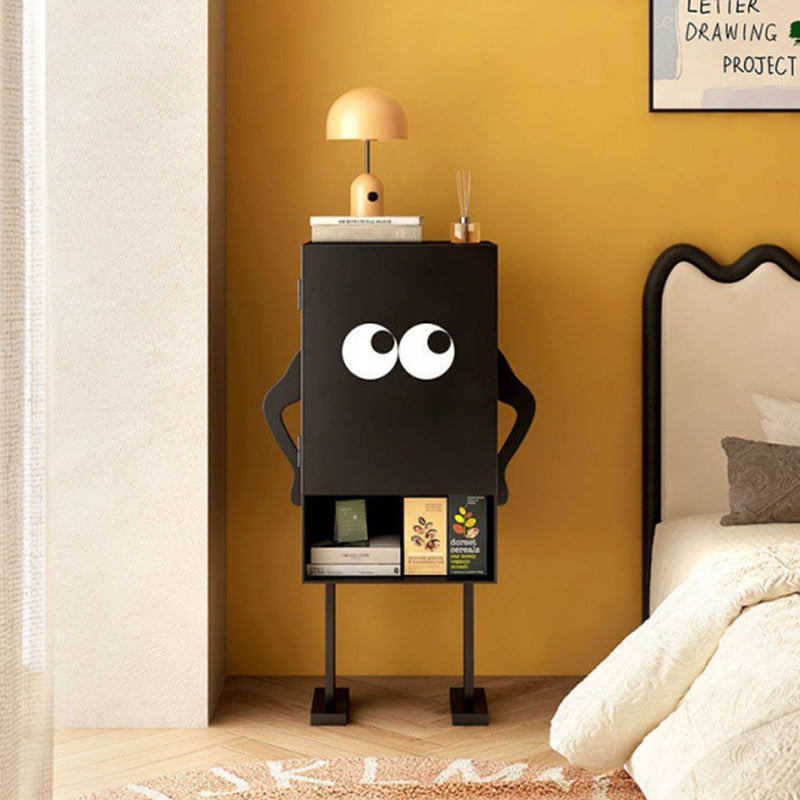 Contemporary Creative Long-Legged Robot Iron Nightstand 2-Cabinet For Bedroom