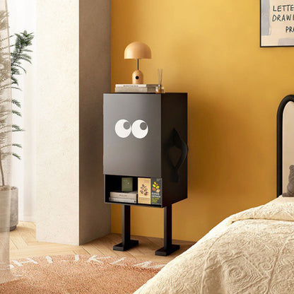 Contemporary Creative Long-Legged Robot Iron Nightstand 2-Cabinet For Bedroom