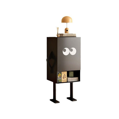 Contemporary Creative Long-Legged Robot Iron Nightstand 2-Cabinet For Bedroom