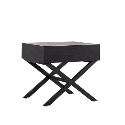 Contemporary Simplicity Square Solid Wood Crossed-Leg Nightstand Drawer For Bedroom