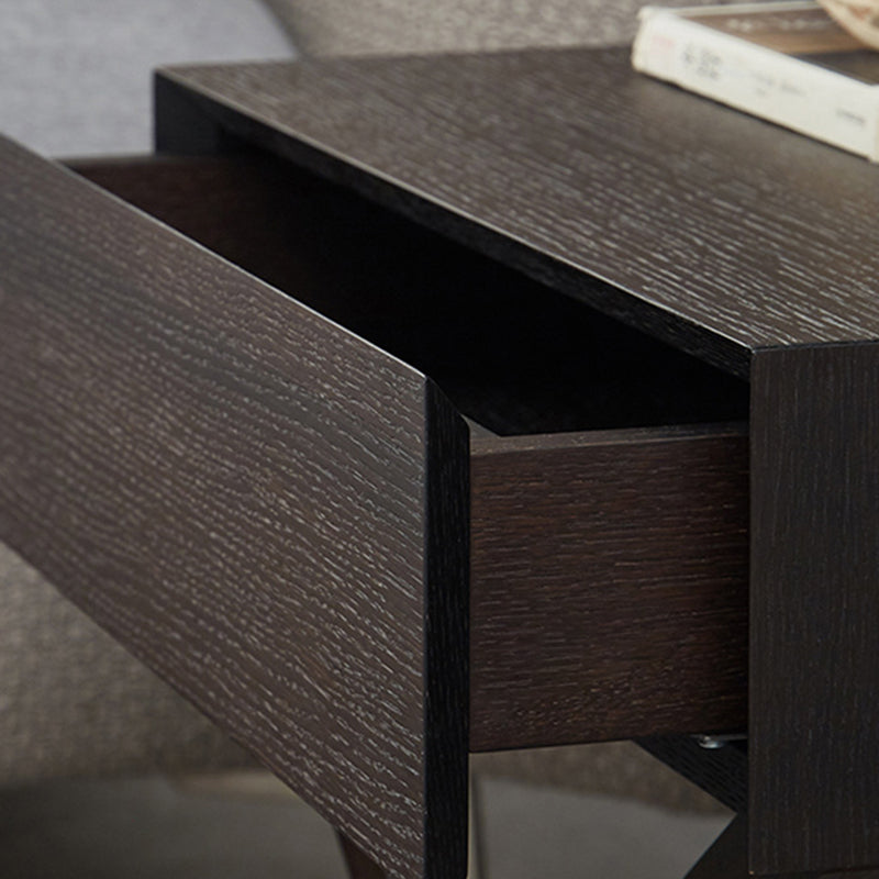Contemporary Simplicity Square Solid Wood Crossed-Leg Nightstand Drawer For Bedroom