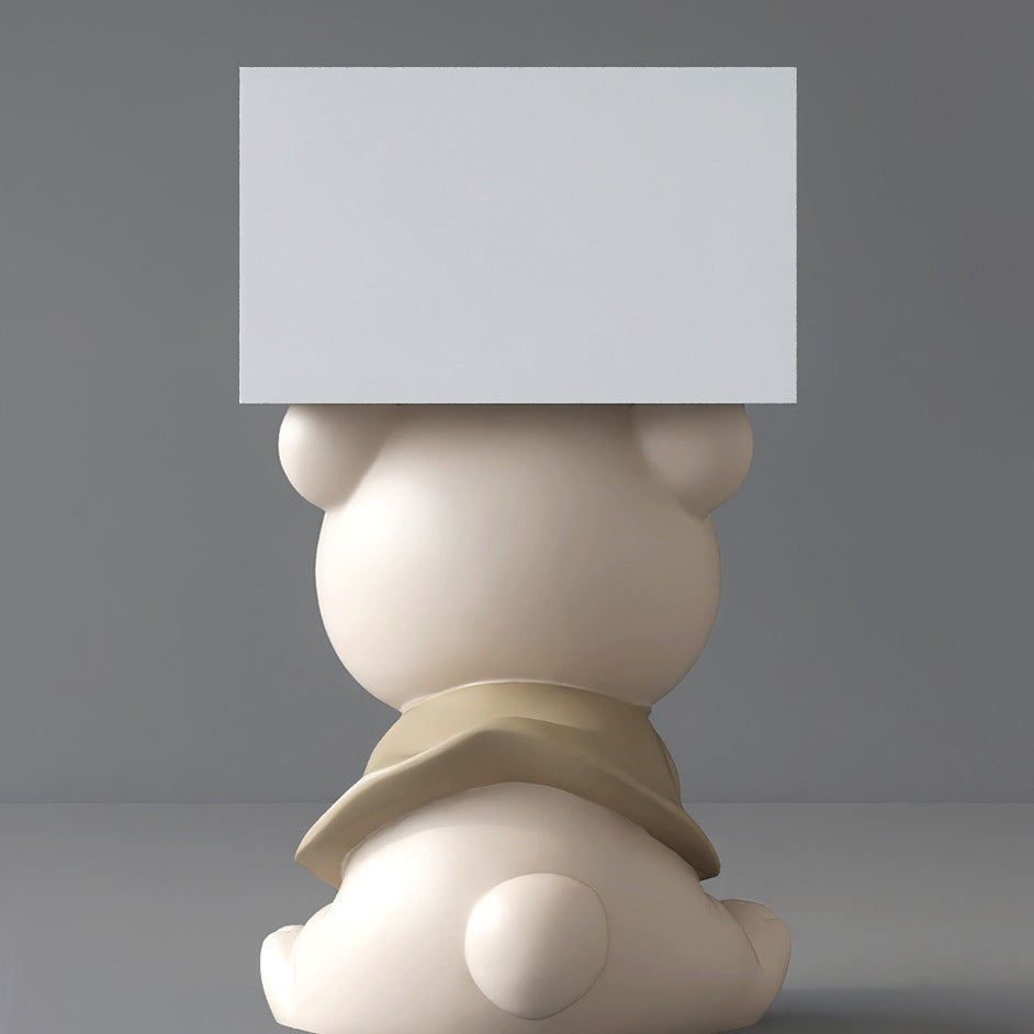 Contemporary Creative Bear Resin Rectangular Nightstand Cabinet For Bedroom