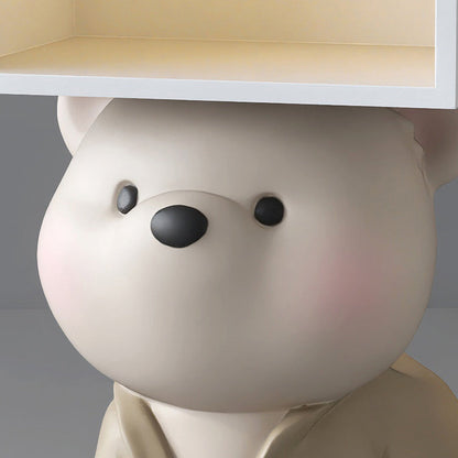 Contemporary Creative Bear Resin Rectangular Nightstand Cabinet For Bedroom