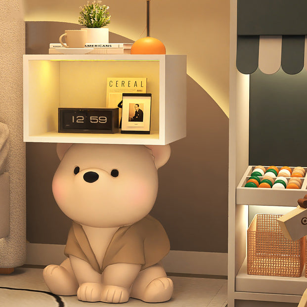 Contemporary Creative Bear Resin Rectangular Nightstand Cabinet For Bedroom