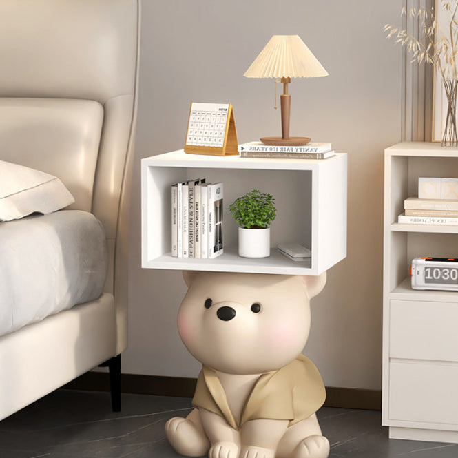 Contemporary Creative Bear Resin Rectangular Nightstand Cabinet For Bedroom