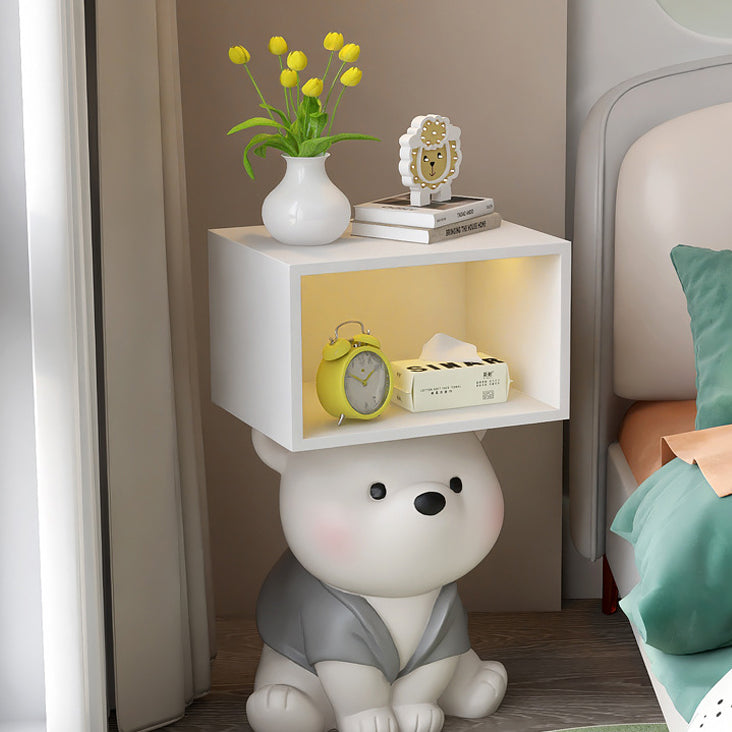 Contemporary Creative Bear Resin Rectangular Nightstand Cabinet For Bedroom