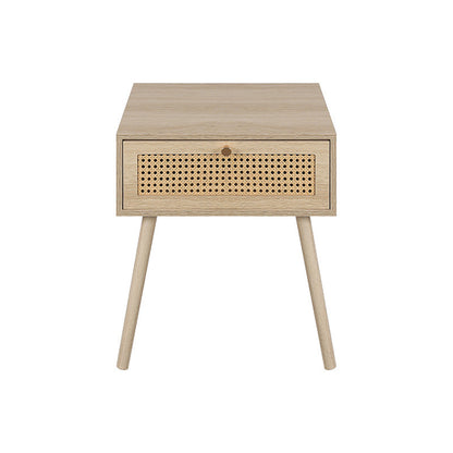 Contemporary Simplicity Rectangular Solid Wood Nightstand Drawer For Bedroom