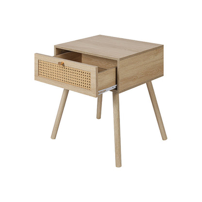 Contemporary Simplicity Rectangular Solid Wood Nightstand Drawer For Bedroom