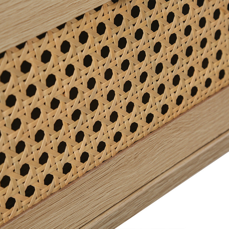 Contemporary Simplicity Rectangular Solid Wood Nightstand Drawer For Bedroom