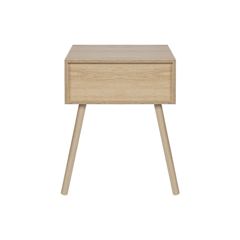 Contemporary Simplicity Rectangular Solid Wood Nightstand Drawer For Bedroom