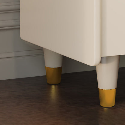 Contemporary Simplicity Rectangular Rubber Wood Nightstand 2-Drawer Storage Shelves For Bedroom