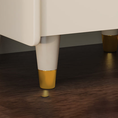 Contemporary Simplicity Rectangular Rubber Wood Nightstand 2-Drawer Storage Shelves For Bedroom