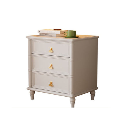 Contemporary Simplicity Cube Solid Wood Nightstand 3-Drawer For Bedroom