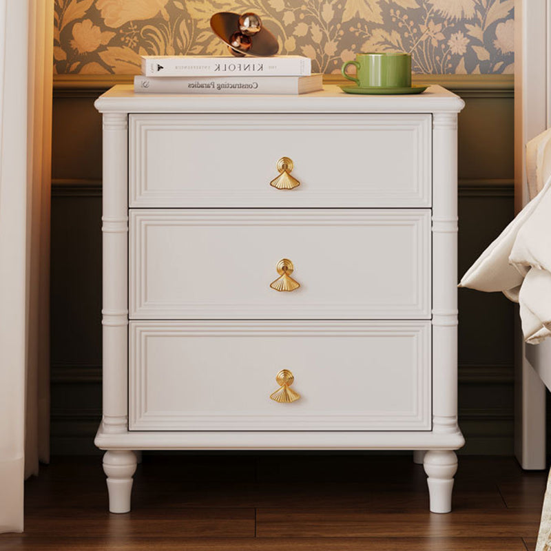 Contemporary Simplicity Cube Solid Wood Nightstand 3-Drawer For Bedroom