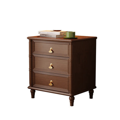 Contemporary Simplicity Cube Solid Wood Nightstand 3-Drawer For Bedroom