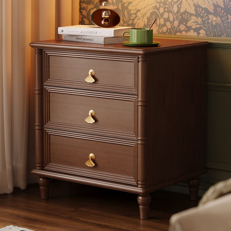 Contemporary Simplicity Cube Solid Wood Nightstand 3-Drawer For Bedroom