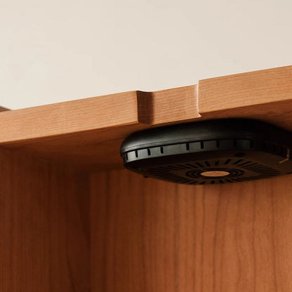 Traditional Japanese Solid Wood Glass Square Movable Nightstand Drawer Storage Shelf For Bedroom