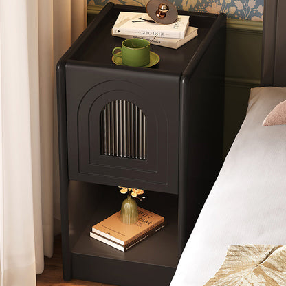 Traditional Vintage Rectangular Solid Wood Nightstand 1-Drawer Storage Cabinet For Bedroom