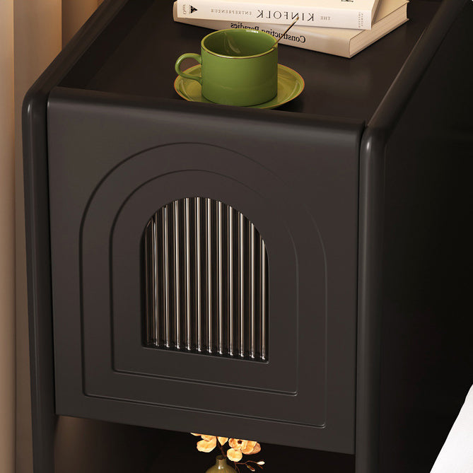 Traditional Vintage Rectangular Solid Wood Nightstand 1-Drawer Storage Cabinet For Bedroom