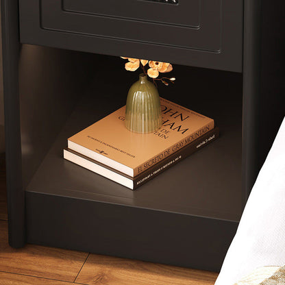 Traditional Vintage Rectangular Solid Wood Nightstand 1-Drawer Storage Cabinet For Bedroom