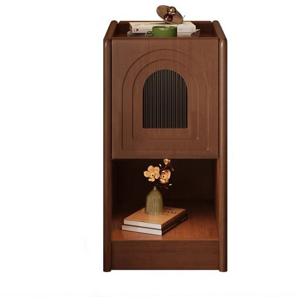 Traditional Vintage Rectangular Solid Wood Nightstand 1-Drawer Storage Cabinet For Bedroom