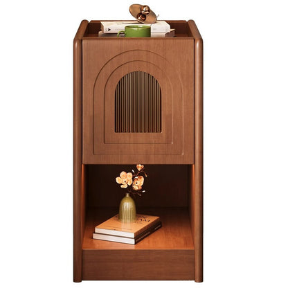 Traditional Vintage Rectangular Solid Wood Nightstand 1-Drawer Storage Cabinet For Bedroom