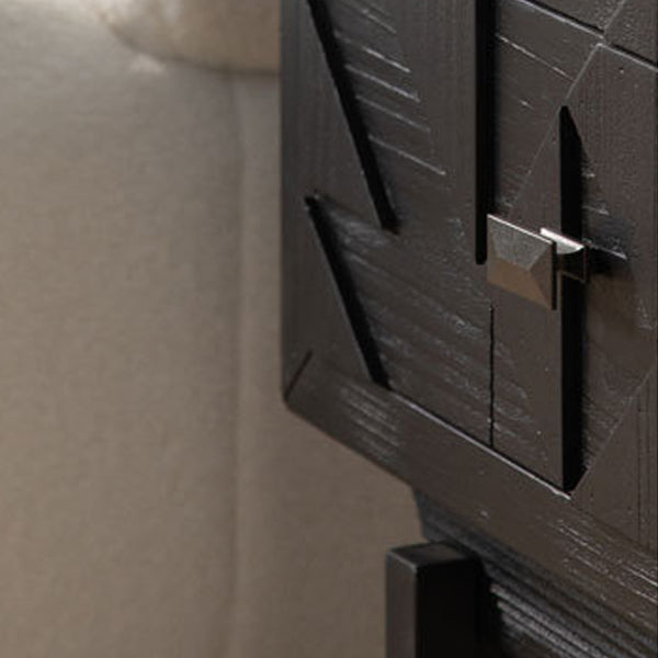 Traditional French Solid Wood Cube Nightstand 2-Drawer For Bedroom