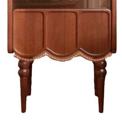 Traditional French Rectangular Solid Wood Top Nightstand Storage Drawer For Bedroom