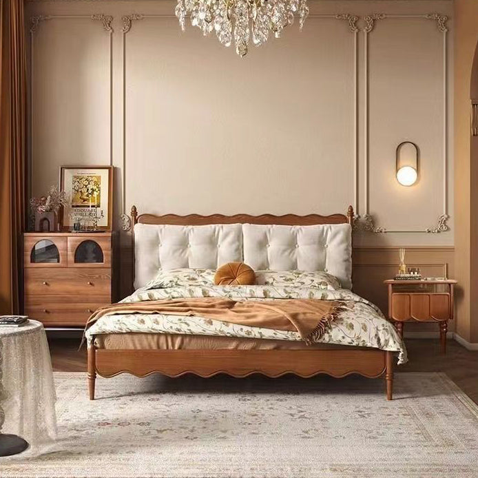 Traditional French Rectangular Solid Wood Top Nightstand Storage Drawer For Bedroom