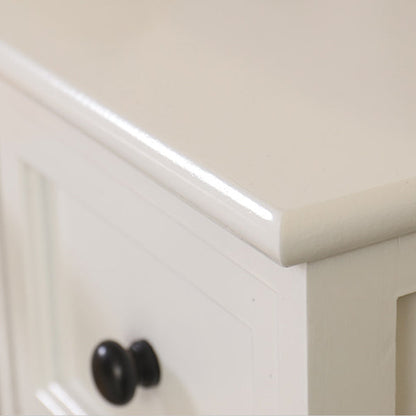 Traditional Japanese Ultra Thin Solid Wood Rectangular Nightstand Storage Organizer 2-Drawer For Bedroom