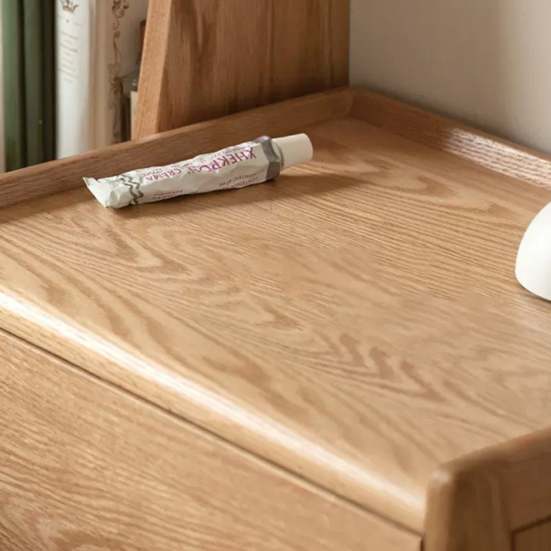 Traditional Vintage Rectangular Solid Wood Nightstand 3-Drawer For Bedroom