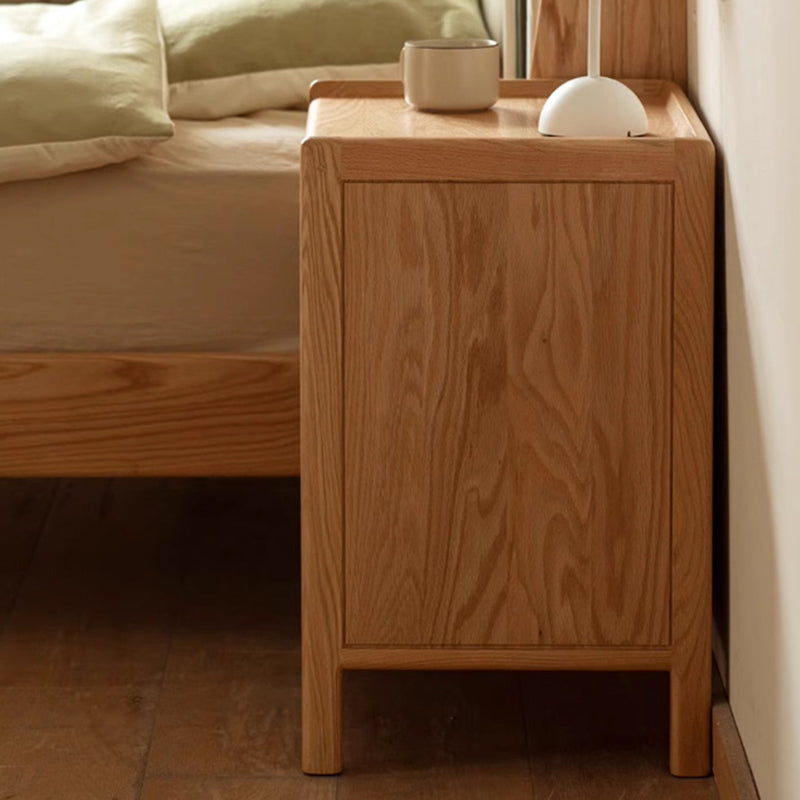 Traditional Vintage Rectangular Solid Wood Nightstand 3-Drawer For Bedroom