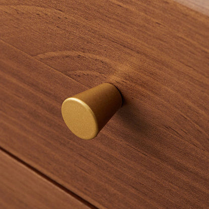 Traditional Japanese Square Solid Wood Top Nightstand 2-Tier Storage Drawer For Bedroom