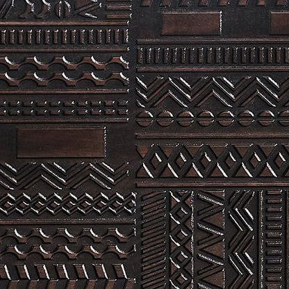 Contemporary Simplicity Solid Wood Carving Cuboid Nightstand 2-Drawer For Bedroom