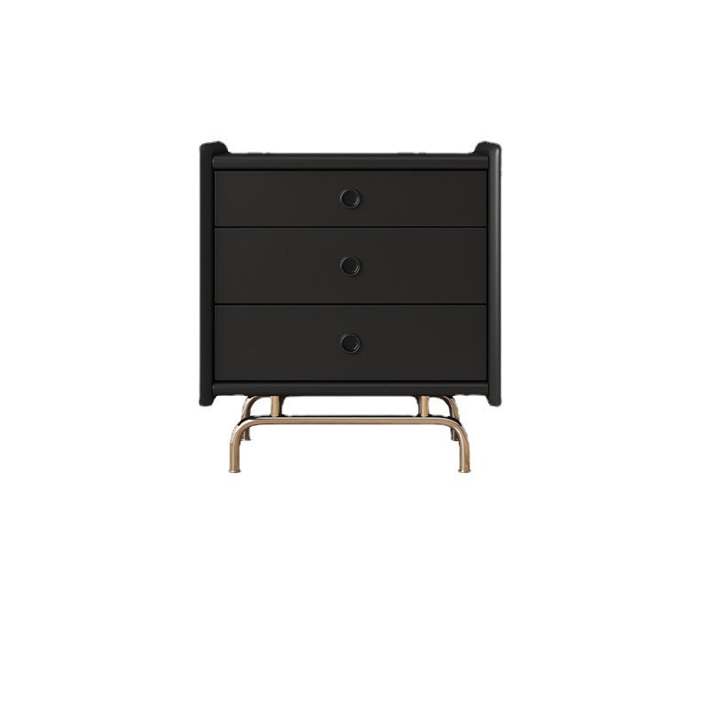 Modern Simplicity Cube Solid Wood Nightstand 3-Drawer For Bedroom