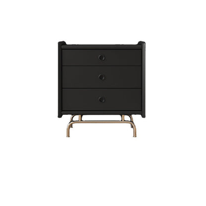 Modern Simplicity Cube Solid Wood Nightstand 3-Drawer For Bedroom