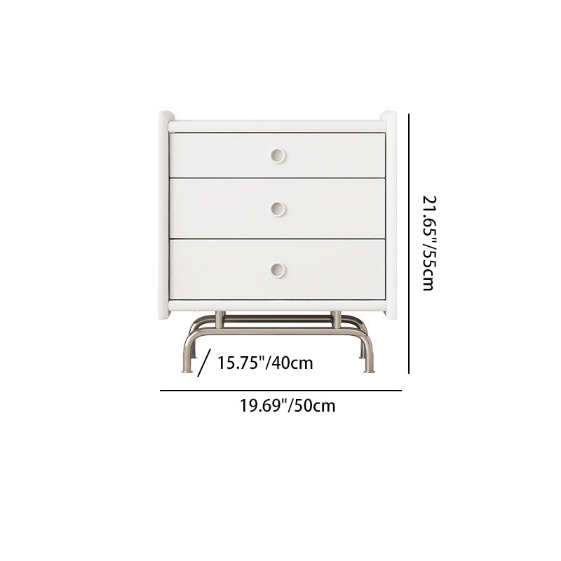 Modern Simplicity Cube Solid Wood Nightstand 3-Drawer For Bedroom
