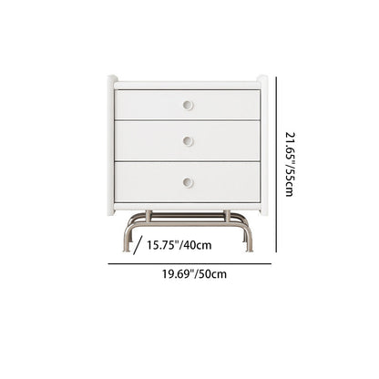 Modern Simplicity Cube Solid Wood Nightstand 3-Drawer For Bedroom