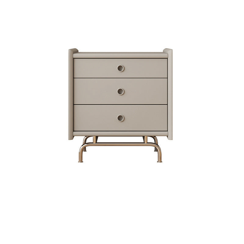 Modern Simplicity Cube Solid Wood Nightstand 3-Drawer For Bedroom