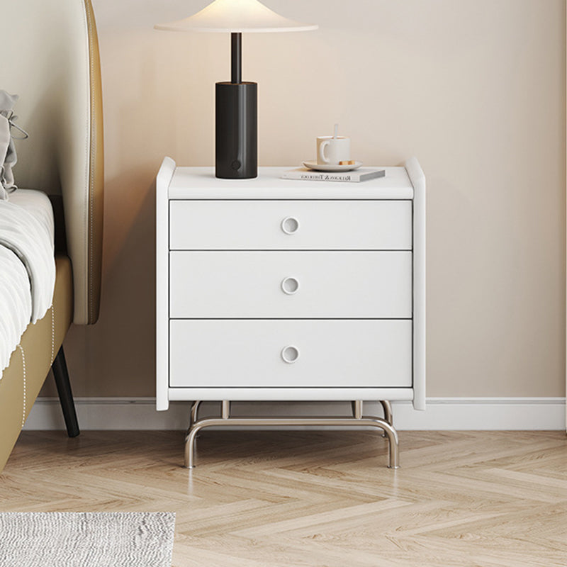 Modern Simplicity Cube Solid Wood Nightstand 3-Drawer For Bedroom