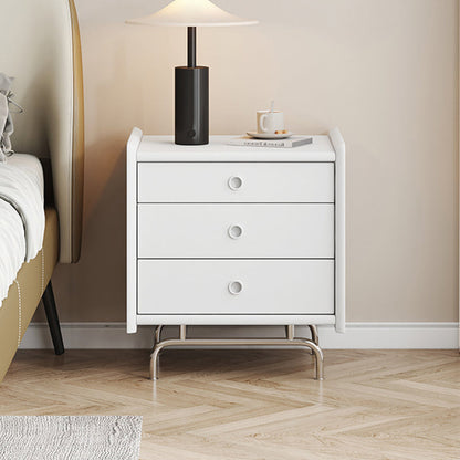 Modern Simplicity Cube Solid Wood Nightstand 3-Drawer For Bedroom