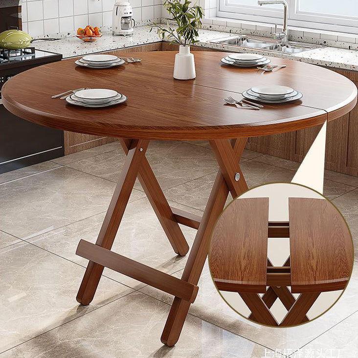 Modern Simplicity Round MDF Steel Foldable Dining Table For Dining Room