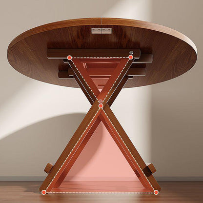 Modern Simplicity Round MDF Steel Foldable Dining Table For Dining Room
