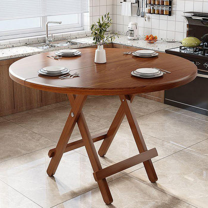 Modern Simplicity Round MDF Steel Foldable Dining Table For Dining Room