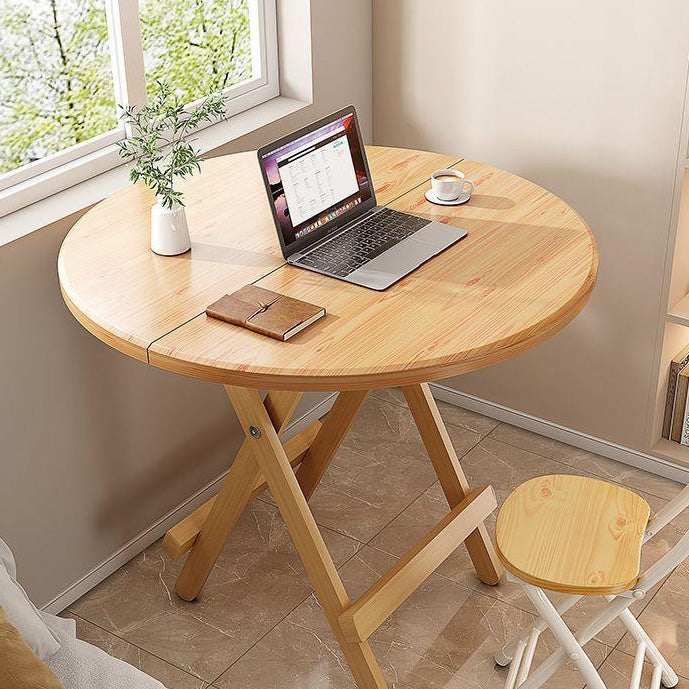 Modern Simplicity Round MDF Steel Foldable Dining Table For Dining Room