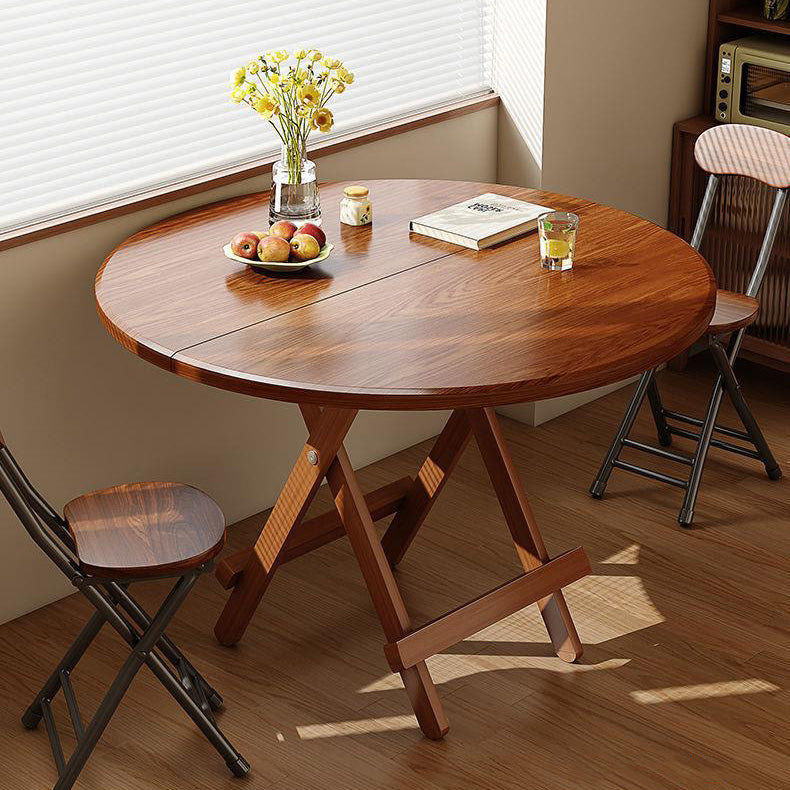 Modern Simplicity Round MDF Steel Foldable Dining Table For Dining Room