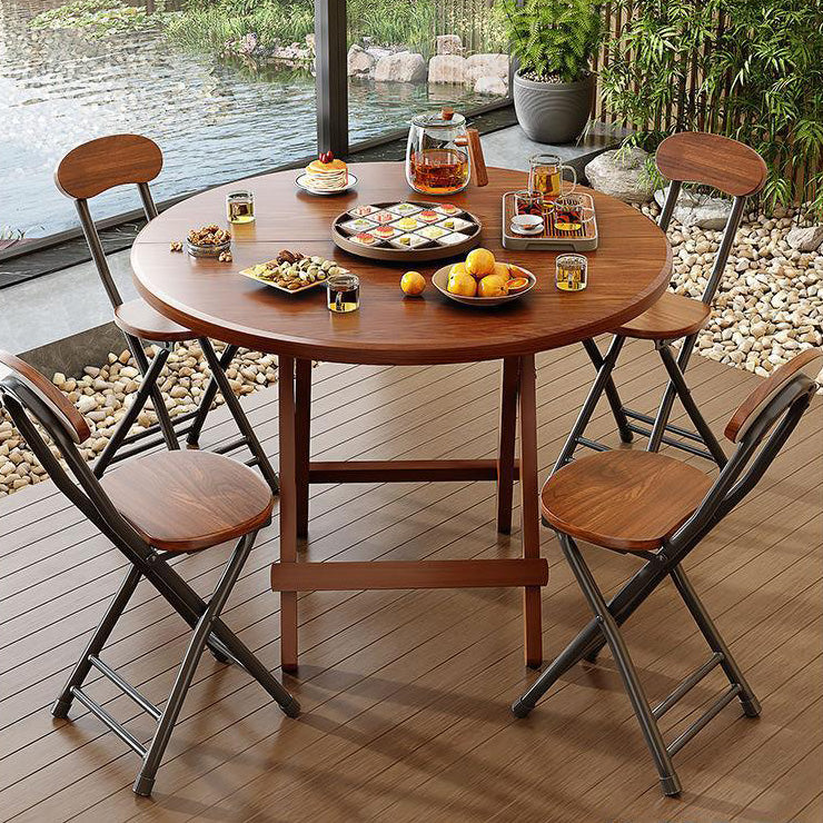 Modern Simplicity Round MDF Steel Foldable Dining Table For Dining Room