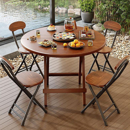 Modern Simplicity Round MDF Steel Foldable Dining Table For Dining Room